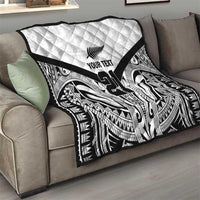New Zealand Football Custom Quilt All White Fern Go Champions