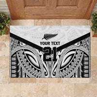 New Zealand Football Custom Rubber Doormat All White Fern Go Champions