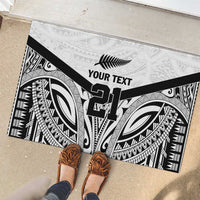 New Zealand Football Custom Rubber Doormat All White Fern Go Champions