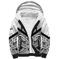 New Zealand Football Custom Sherpa Hoodie All White Fern Go Champions LT9 Unisex White - Polynesian Pride