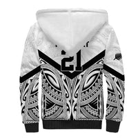New Zealand Football Custom Sherpa Hoodie All White Fern Go Champions LT9 - Polynesian Pride