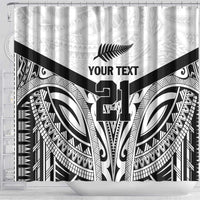 New Zealand Football Custom Shower Curtain All White Fern Go Champions