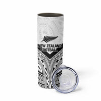 New Zealand Football Custom Skinny Tumbler All White Fern Go Champions LT9 - Polynesian Pride