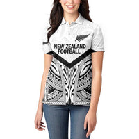 New Zealand Football Custom Women Polo Shirt All White Fern Go Champions LT9 - Polynesian Pride