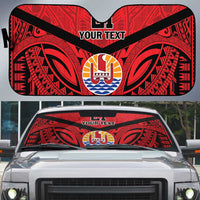 Tahiti Football Custom Auto Sun Shade Toa Aito Go Champions - Polynesian Pride
