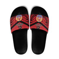 Tahiti Football Custom Slide Sandals Toa Aito Go Champions - Polynesian Pride