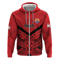 Tahiti Football Custom Zip Hoodie Toa Aito Go Champions LT9 Zip Hoodie Red - Polynesian Pride