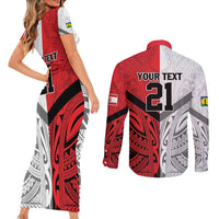 New Caledonia-Tahiti Football Custom Couples Matching Short Sleeve Bodycon Dress and Long Sleeve Button Shirt Together Go Champions LT9 - Polynesian Pride