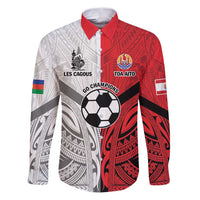 New Caledonia-Tahiti Football Custom Family Matching Puletasi and Hawaiian Shirt Together Go Champions LT9 Dad's Shirt - Long Sleeve Art - Polynesian Pride