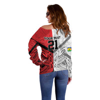 New Caledonia-Tahiti Football Custom Off Shoulder Sweater Together Go Champions LT9 - Polynesian Pride