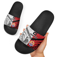 New Caledonia-Tahiti Football Custom Slide Sandals Together Go Champions - Polynesian Pride