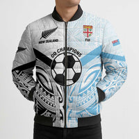New Zealand-Fiji Football Custom Bomber Puffer Jacket Together Go Champions - Polynesian Pride