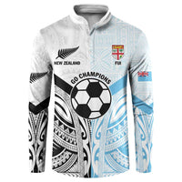 New Zealand-Fiji Football Custom Button Sweatshirt Together Go Champions