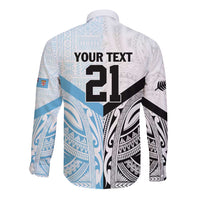New Zealand-Fiji Football Custom Long Sleeve Button Shirt Together Go Champions