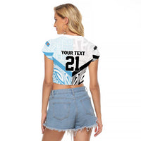 New Zealand-Fiji Football Custom Raglan Cropped T Shirt Together Go Champions