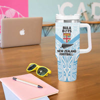 New Zealand-Fiji Football Custom Tumbler With Handle Together Go Champions