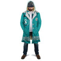 New Zealand Nurses Week Cloak Maori Kowhaiwhai Cyan Tribal LT9 - Polynesian Pride