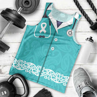 New Zealand Nurses Week Men Tank Top Maori Kowhaiwhai Cyan Tribal LT9 - Polynesian Pride