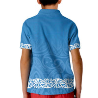New Zealand Nurses Week Kid Polo Shirt Maori Kowhaiwhai Blue Tribal LT9 - Polynesian Pride