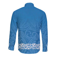 New Zealand Nurses Week Long Sleeve Button Shirt Maori Kowhaiwhai Blue Tribal LT9 - Polynesian Pride