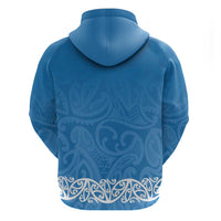 New Zealand Nurses Week Zip Hoodie Maori Kowhaiwhai Blue Tribal LT9 - Polynesian Pride