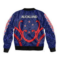 New Zealand Auckland Cricket Bomber Jacket Polynesian with Maori Koru LT9 - Polynesian Pride