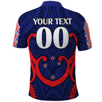 (Custom Text and Number) New Zealand Auckland Cricket Polo Shirt Polynesian with Maori Koru LT9 - Polynesian Pride