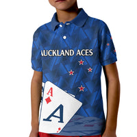 New Zealand Cricket Kid Polo Shirt Auckland Aces Sporty Style LT9 Kid Blue - Polynesian Pride