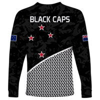 New Zealand Cricket Long Sleeve Shirt Black Cap Sporty Style No1 LT9 - Polynesian Pride