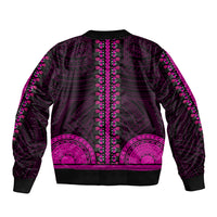 African Dashiki Bomber Jacket With Polynesian Pattern - Pink LT9 - Polynesian Pride