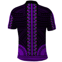 African Dashiki Polo Shirt With Polynesian Pattern Purple LT9 - Polynesian Pride