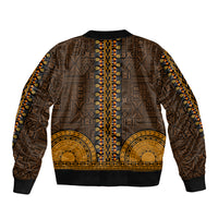 African Dashiki Bomber Jacket With Tapa Pattern - Gold LT9 - Polynesian Pride