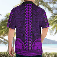 African Dashiki Hawaiian Shirt With Tapa Pattern - Purple LT9 - Polynesian Pride