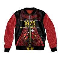 Independen Stet bilong Papua Niugini 1975 Bomber Jacket Red Tribal Papua New Guinea Province Flag LT9 Unisex Red - Polynesian Pride