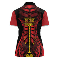 Independen Stet bilong Papua Niugini 1975 Women Polo Shirt Red Tribal Papua New Guinea Province Flag LT9 - Polynesian Pride