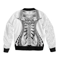 Independen Stet bilong Papua Niugini 1975 Sleeve Zip Bomber Jacket White Tribal Papua New Guinea Province Flag LT9 - Polynesian Pride