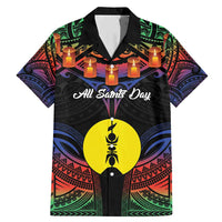 Personalised New Caledonia All Saints Day Family Matching Mermaid Dress and Hawaiian Shirt Candle Light with Polynesian Style LT9 Dad's Shirt - Short Sleeve Black - Polynesian Pride