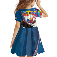 Personalized Filipino-American Family Matching Summer Maxi Dress and Hawaiian Shirt The Eight-Rayed Sun with Bald Eagle LT9 - Polynesian Pride