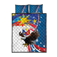 Personalized Filipino-American Quilt Bed Set The Eight-Rayed Sun with Bald Eagle