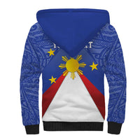 Personalized Pilipinas Eight-Rayed Sun Sherpa Hoodie Philippines Map With Polynesian Style