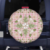 Squares Maile Leaf Spare Tire Cover Pink Palaka Hawaiian Quilt Pattern - Polynesian Pride