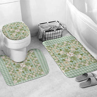 Squares Maile Leaf Bathroom Set Turquoise Palaka Hawaiian Quilt Pattern - Polynesian Pride