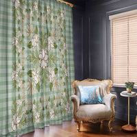 Squares Maile Leaf Window Curtain Turquoise Palaka Hawaiian Quilt Pattern - Polynesian Pride