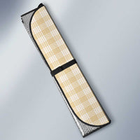 Squares Puakenikeni and Kalo Auto Sun Shade Beige Palaka Hawaiian Quilt Pattern - Polynesian Pride