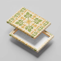 Squares Puakenikeni and Kalo Canvas Wall Art Beige Palaka Hawaiian Quilt Pattern - Polynesian Pride