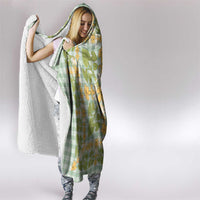 Squares Puakenikeni and Kalo Hooded Blanket Turquoise Palaka Hawaiian Quilt Pattern - Polynesian Pride