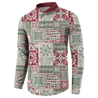 Mele Kalikimaka Hawaii Christmas Button Sweatshirt Aloha Spirit with Hawaiian Quilt Pattern - Polynesian Pride