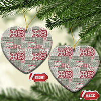 Mele Kalikimaka Hawaii Christmas Ceramic Ornament Aloha Spirit with Hawaiian Quilt Pattern - Polynesian Pride