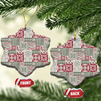 Mele Kalikimaka Hawaii Christmas Ceramic Ornament Aloha Spirit with Hawaiian Quilt Pattern - Polynesian Pride