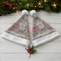 Mele Kalikimaka Hawaii Christmas Santa Hat Aloha Spirit with Hawaiian Quilt Pattern - Polynesian Pride